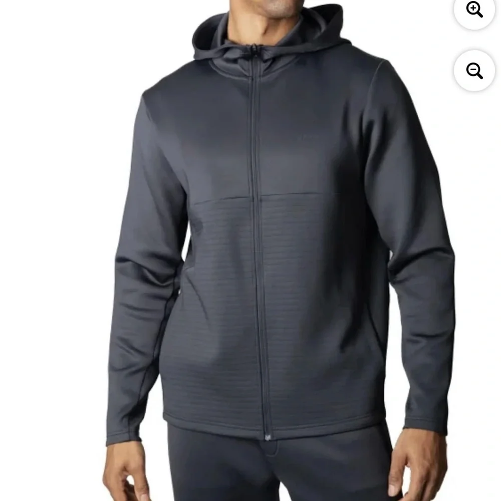 Spyder Active Men's Long Sleeve Stretch Full Zip Hoodie Jacket Black Size L New - Picture 1 of 13